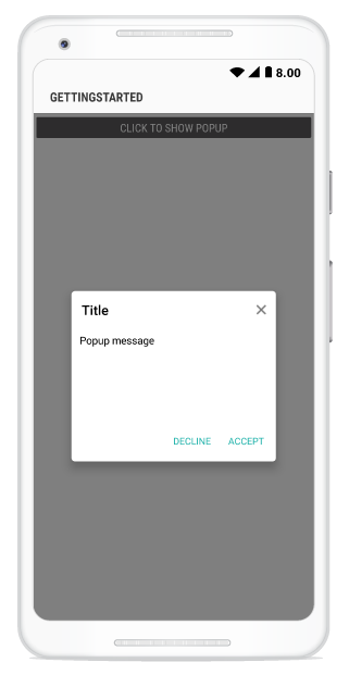 Displaying both accepted and declined button in Xamarin.Android popup layout