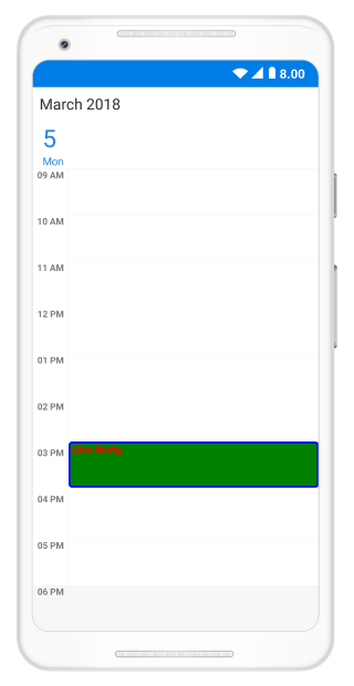 custom font support in schedule Xamarin Android