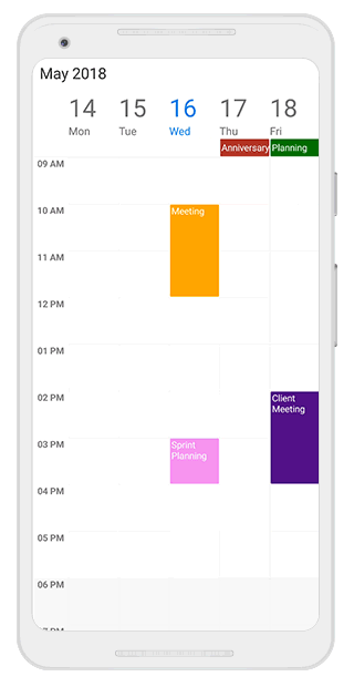 Drag and Drop appointments in schedule Xamarin Android