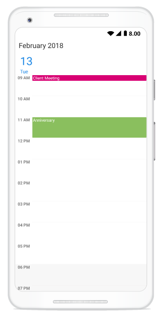 Minimum Appointment height support in schedule Xamarin Android
