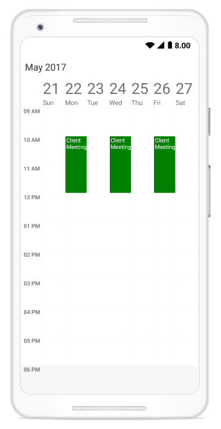Recurrence appointment support in schedule Xamarin Android