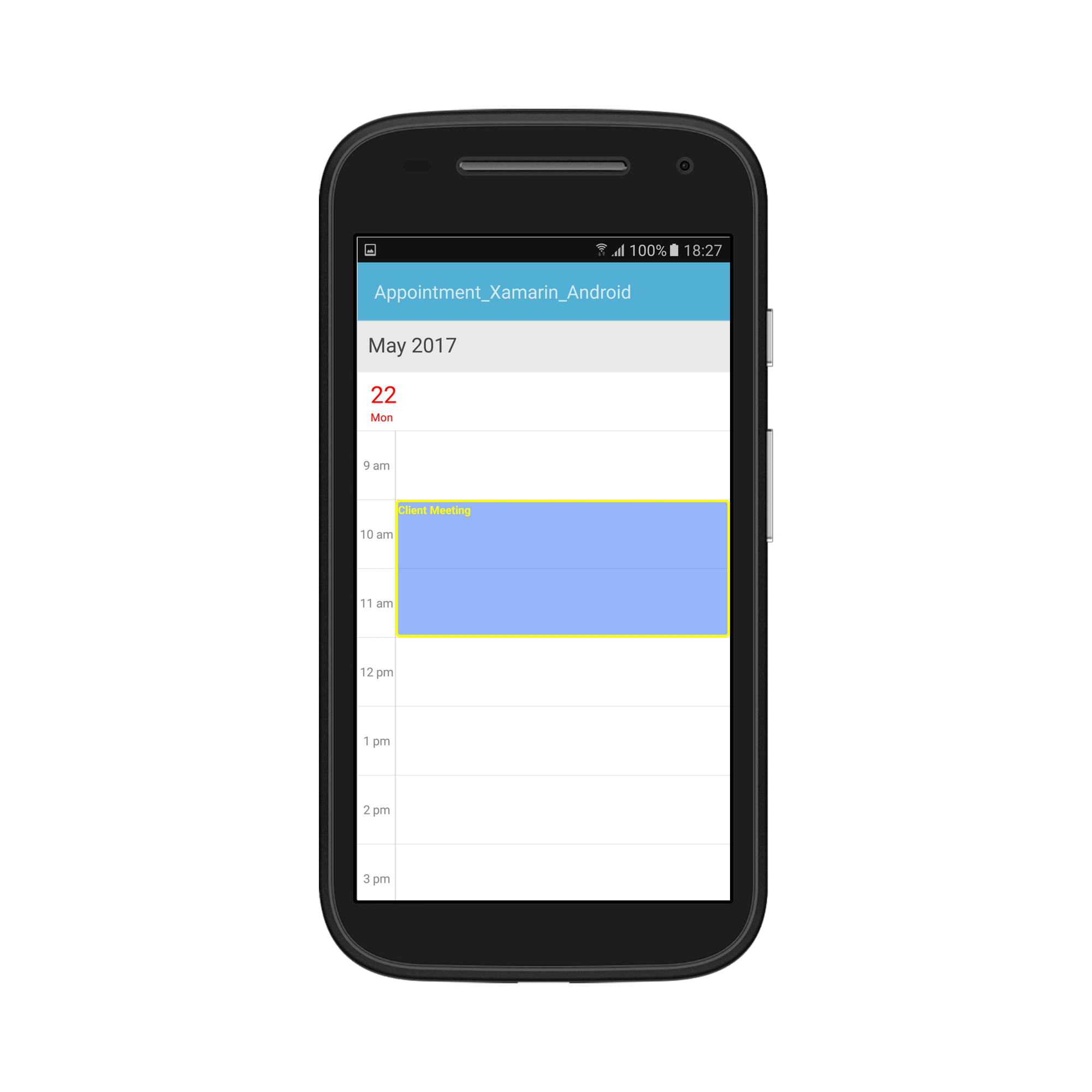 Selection customization in schedule Xamarin Android