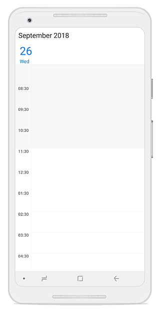 Day view customizing start and end hour for schedule in Xamarin.Android