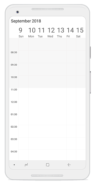 Week view customizing start and end hour for schedule in Xamarin.Android