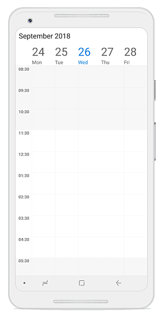 Week view working hours customization for schedule in Xamarin.Android