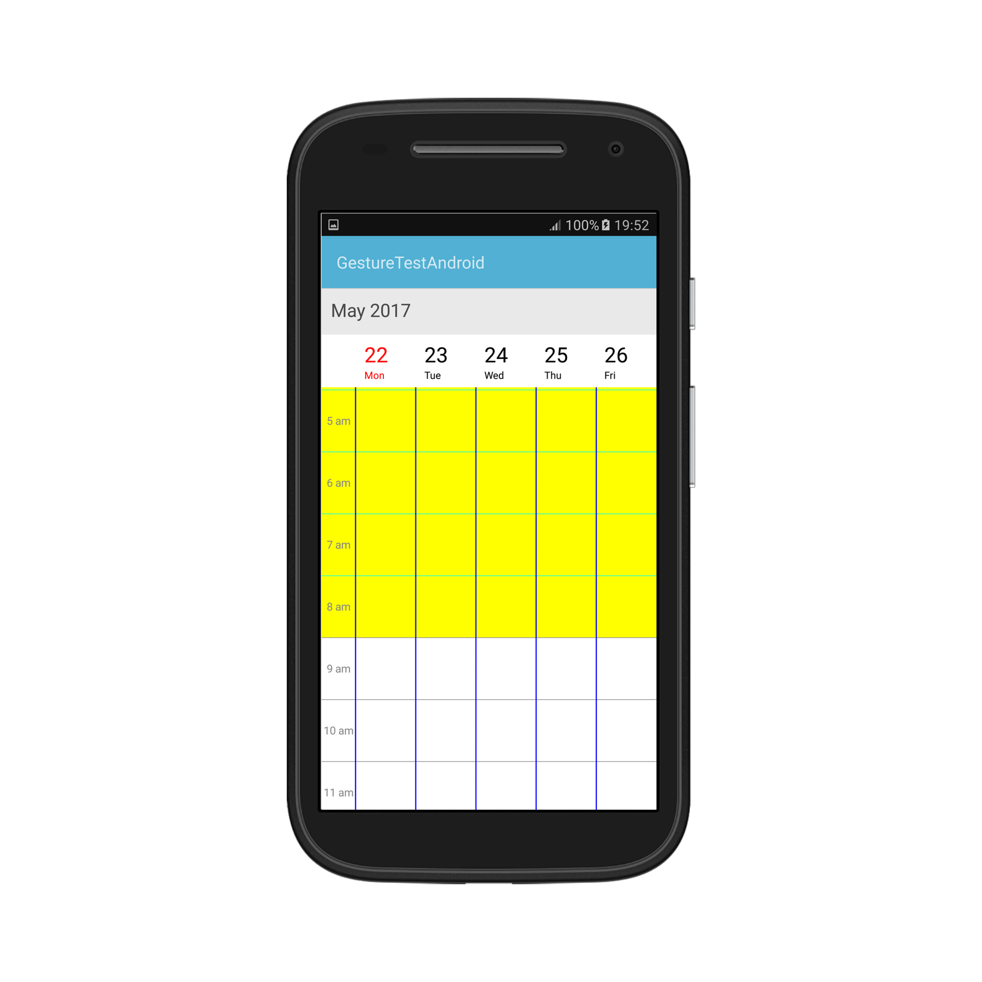 Work week view non working hours customization for schedule in Xamarin.Android