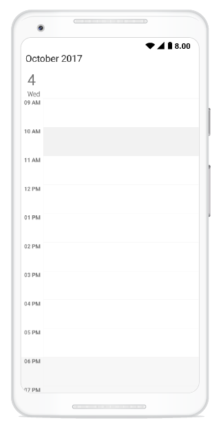 Programmatic selection support for schedule day view in Xamarin.Android