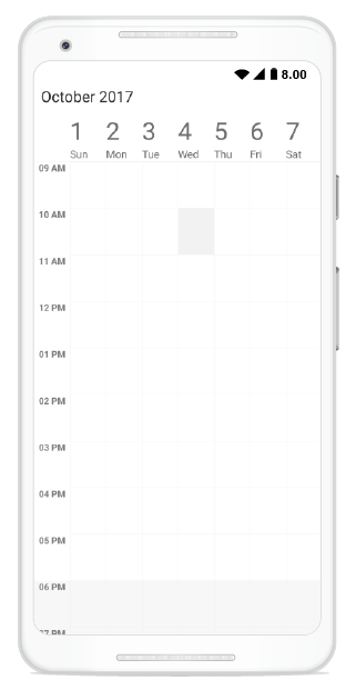 Programmatic selection support for schedule week view in Xamarin.Android
