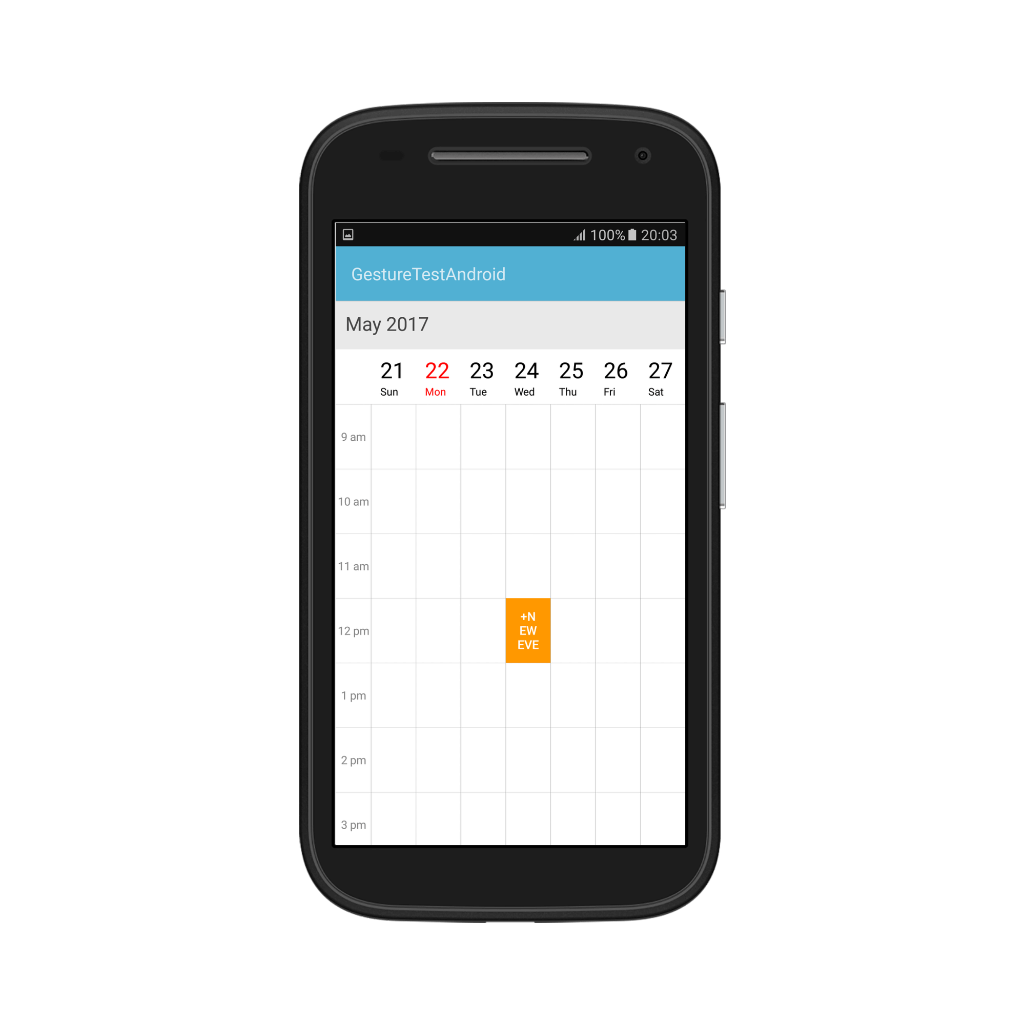Custom selection view support for schedule Week view in Xamarin.Android