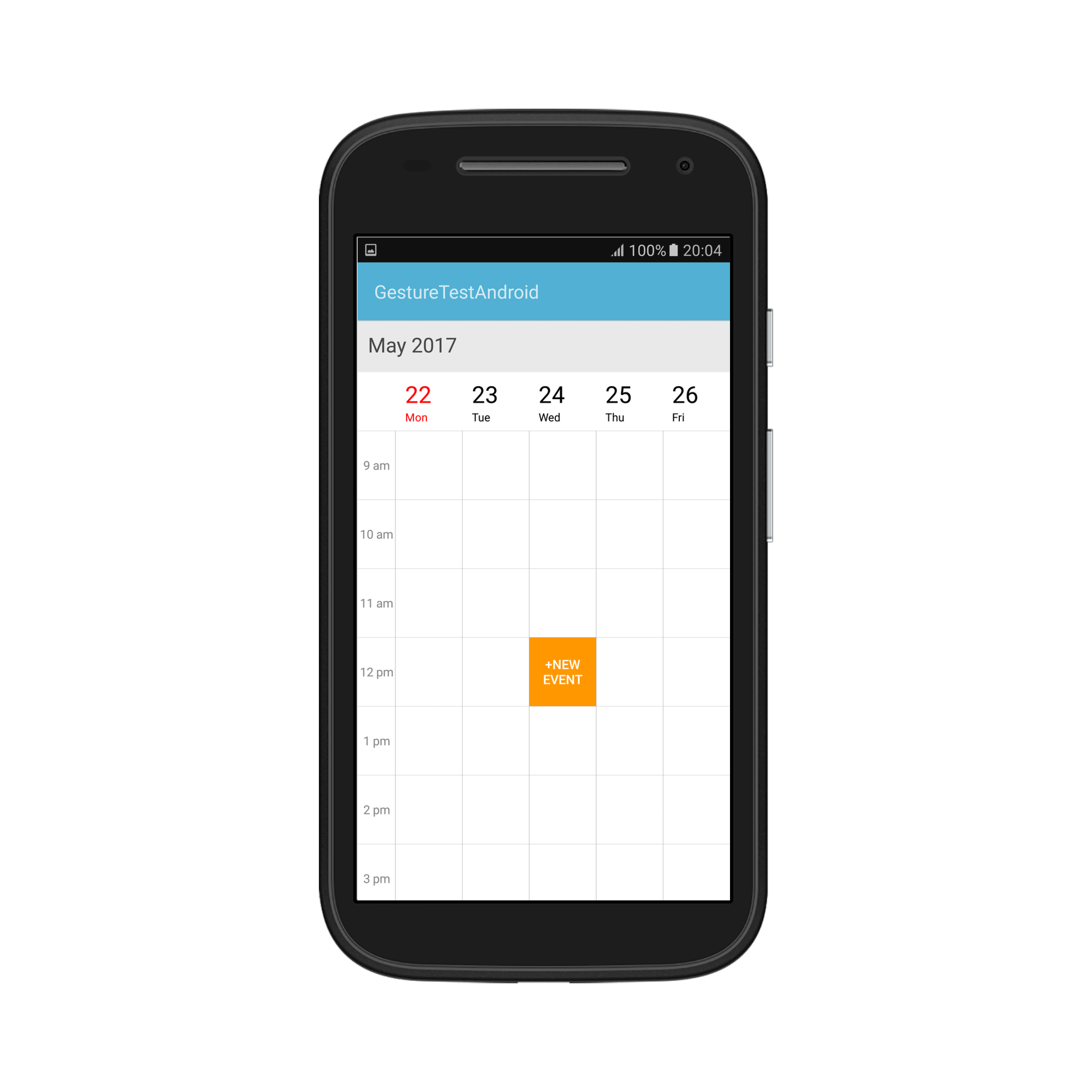 Custom selection view support for schedule Work week view in Xamarin.Android