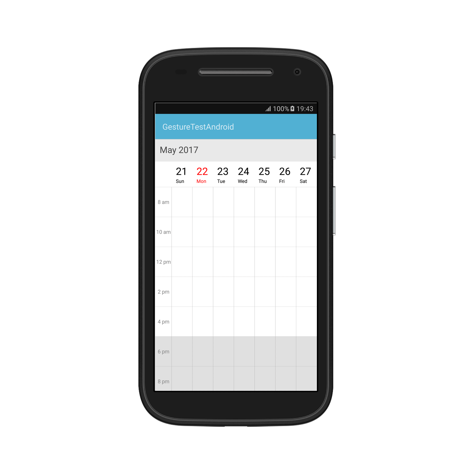 Week view time interval customization for schedule in Xamarin.Android