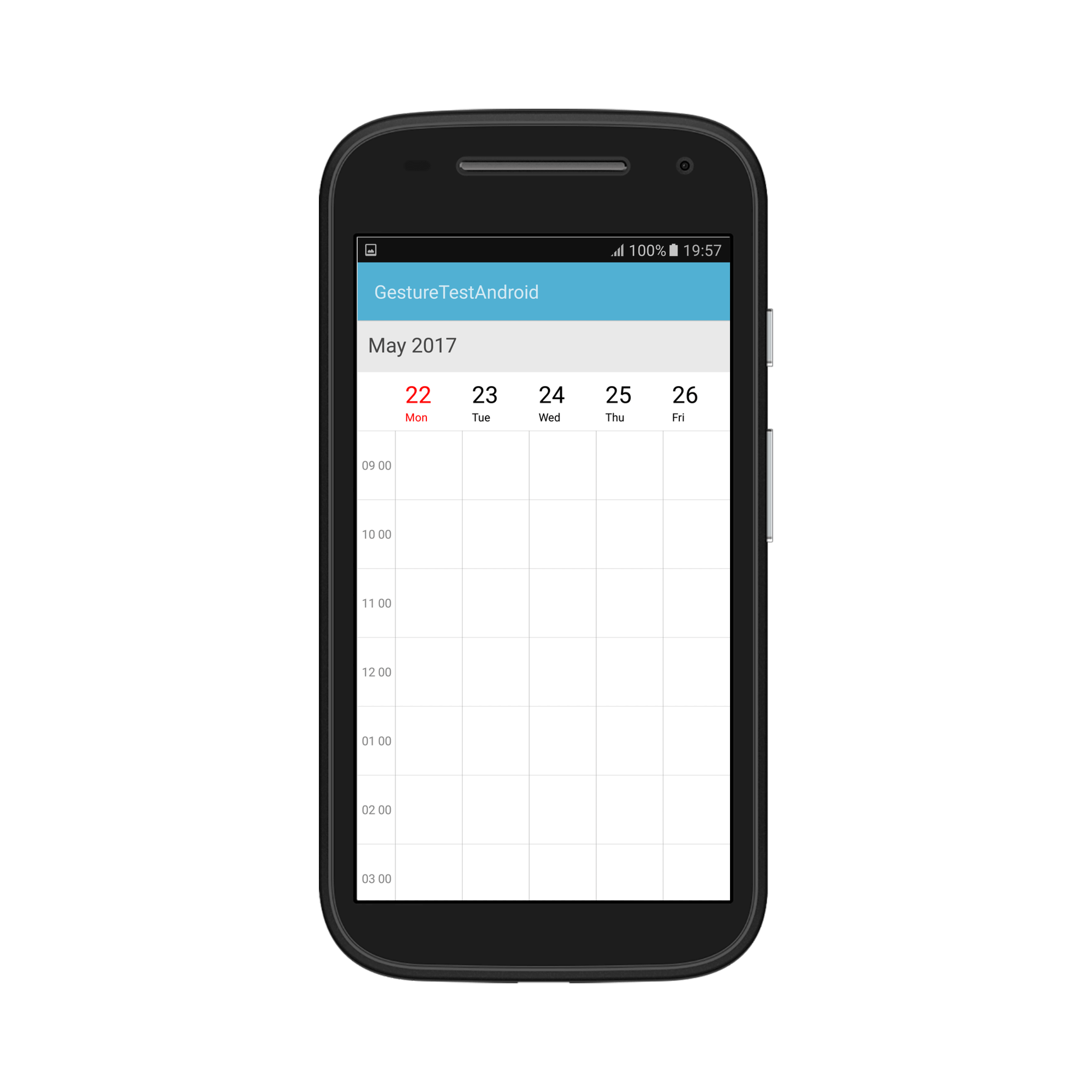 Work week view time label customization for schedule in Xamarin.Android