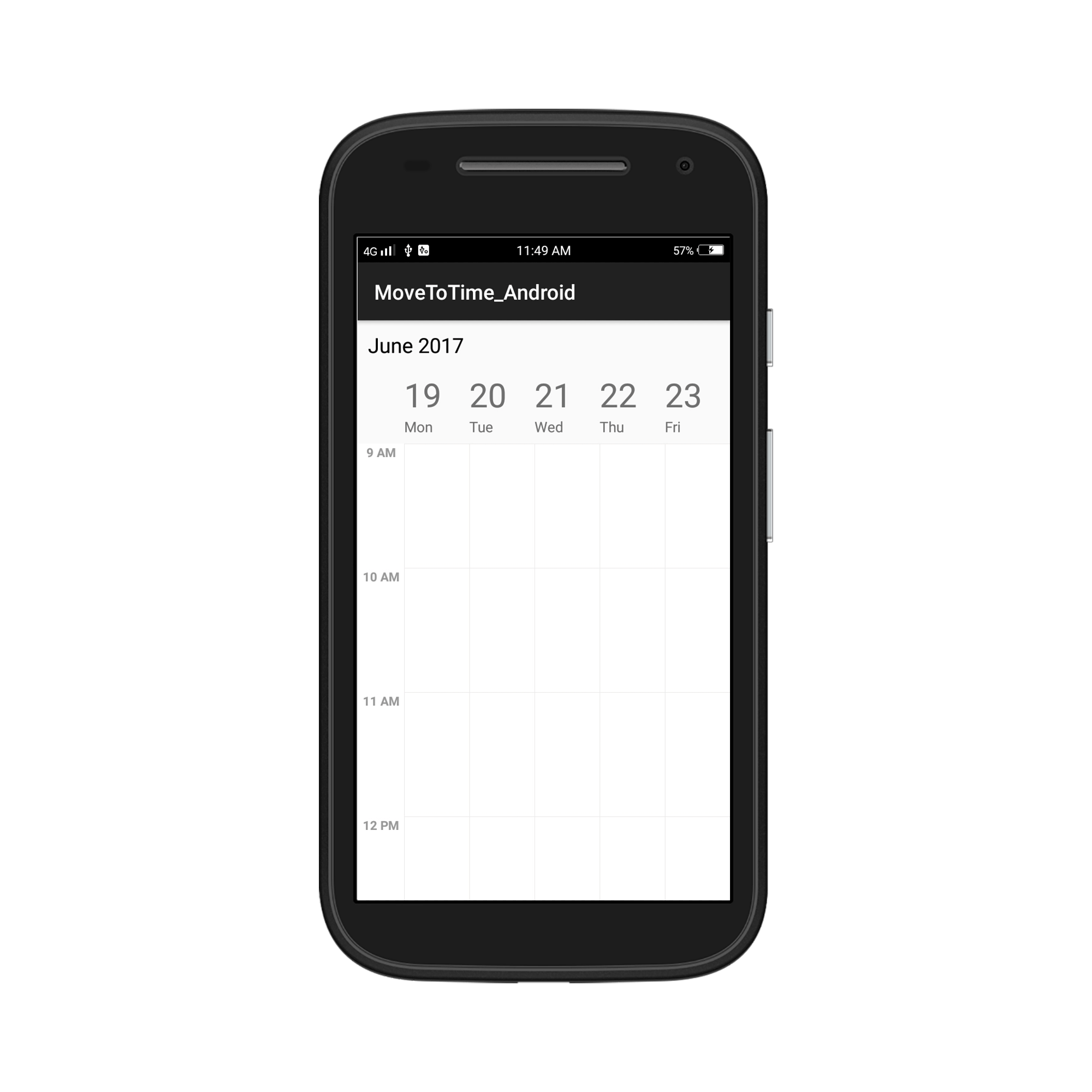 Work week view time interval height customization for schedule in Xamarin.Android
