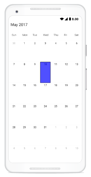 Month selection style customization in schedule xamarin android
