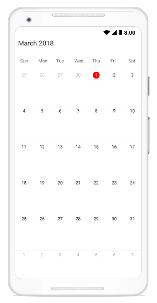 Month today background color customization in schedule xamarin android