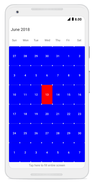 Month cell customization using custom view in schedule xamarin android