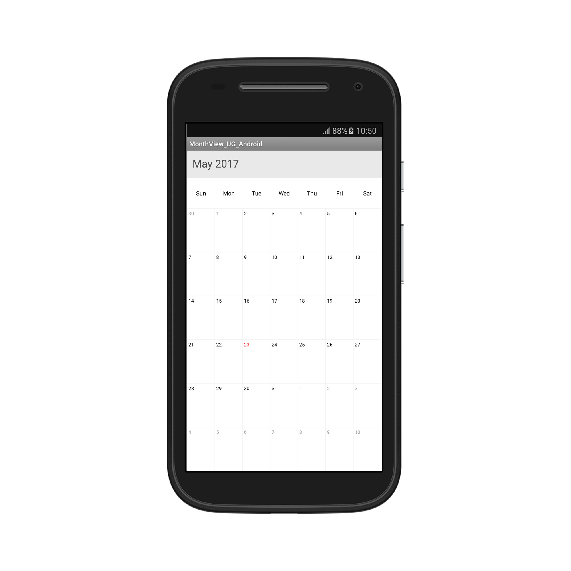 Month view in schedule xamarin android