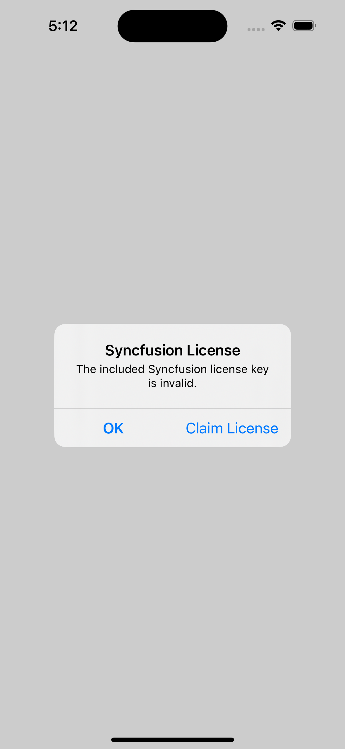 License key not registered