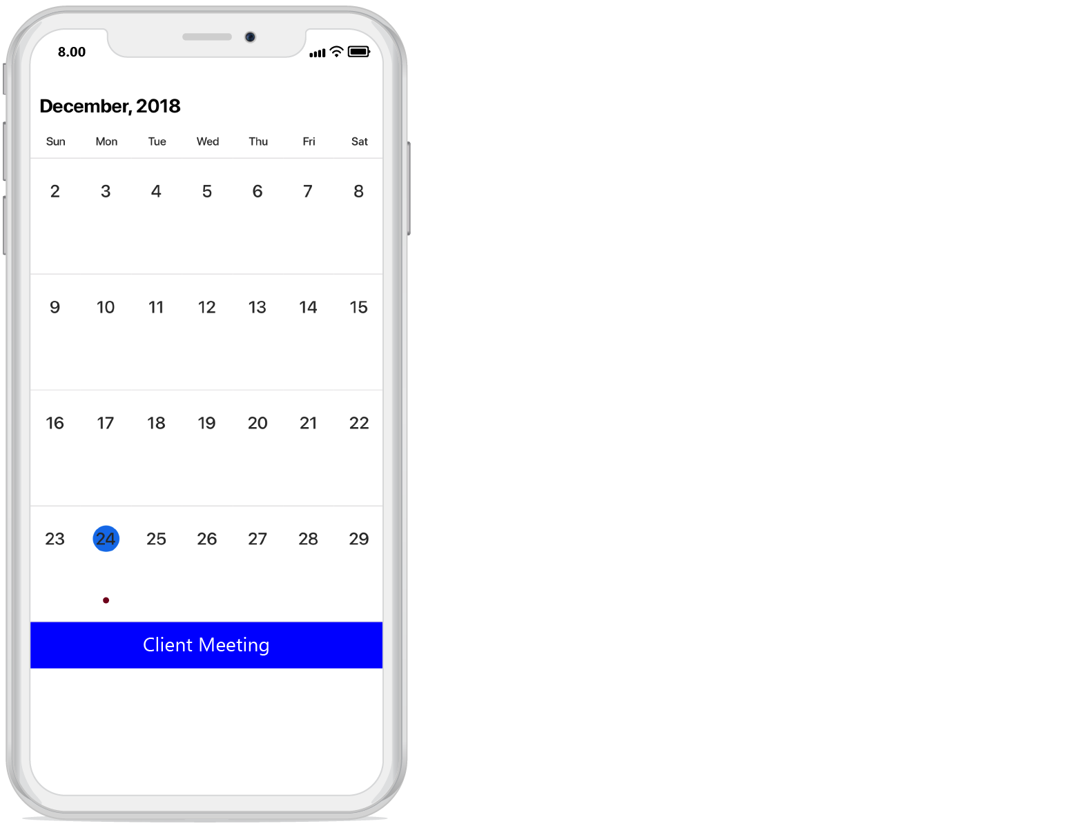 Calendar Inline Events