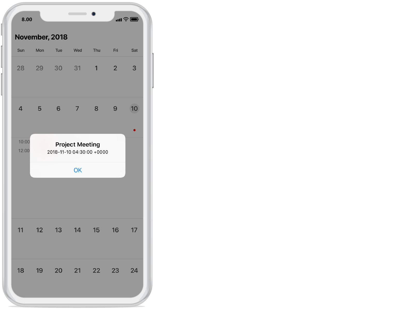 Calendar Inline Events