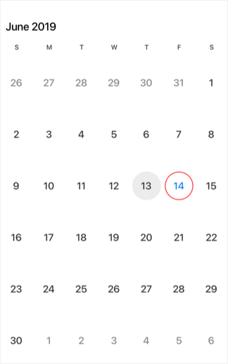 Month today border color in Xamarin.iOS Calendar