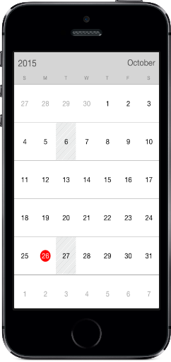 BlackoutDates support in Xamarin.iOS Calendar