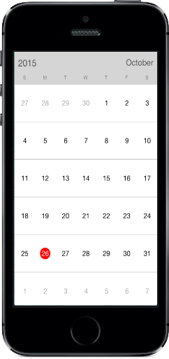 Month View in Xamarin.iOS Calendar