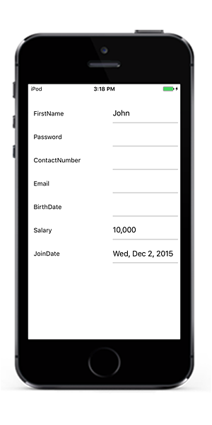 Setting DateFormat to data form date item in Xamarin.iOS DataForm