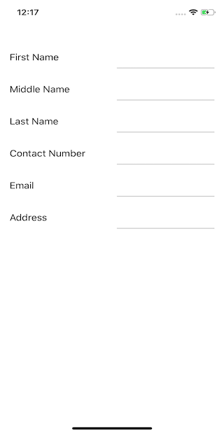 Arranging data form field in linear layout when label position as left in Xamarin.iOS DataForm