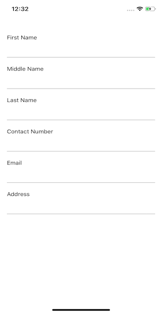 Arranging data form field in linear layout when label position as top in Xamarin.iOS DataForm