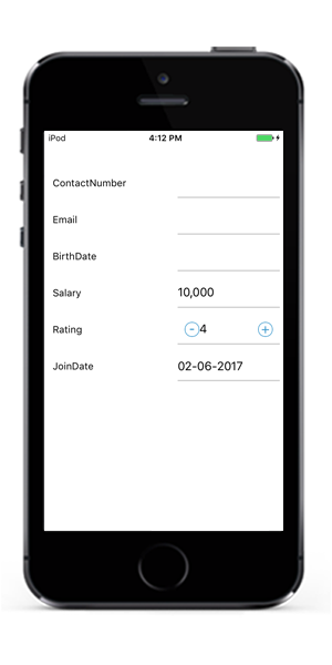 Changing spin button alignment for data form item in Xamarin.iOS DataForm