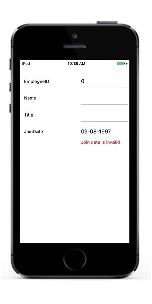 Date range validation in Xamarin.iOS DataForm