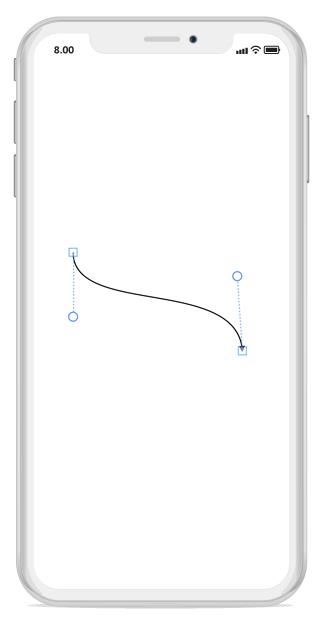 Bezier connector in Xamarin.iOS diagram