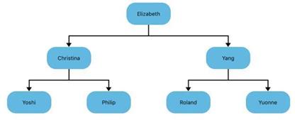 Organizational chart demo in Xamarin.iOS diagram