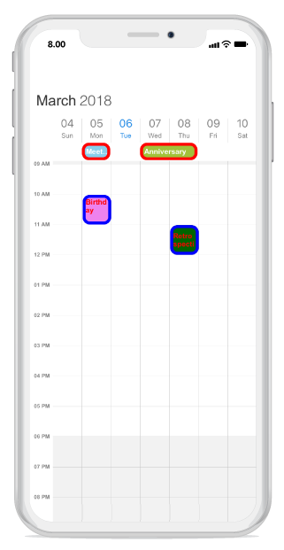 Appointments customization in schedule Xamarin iOS