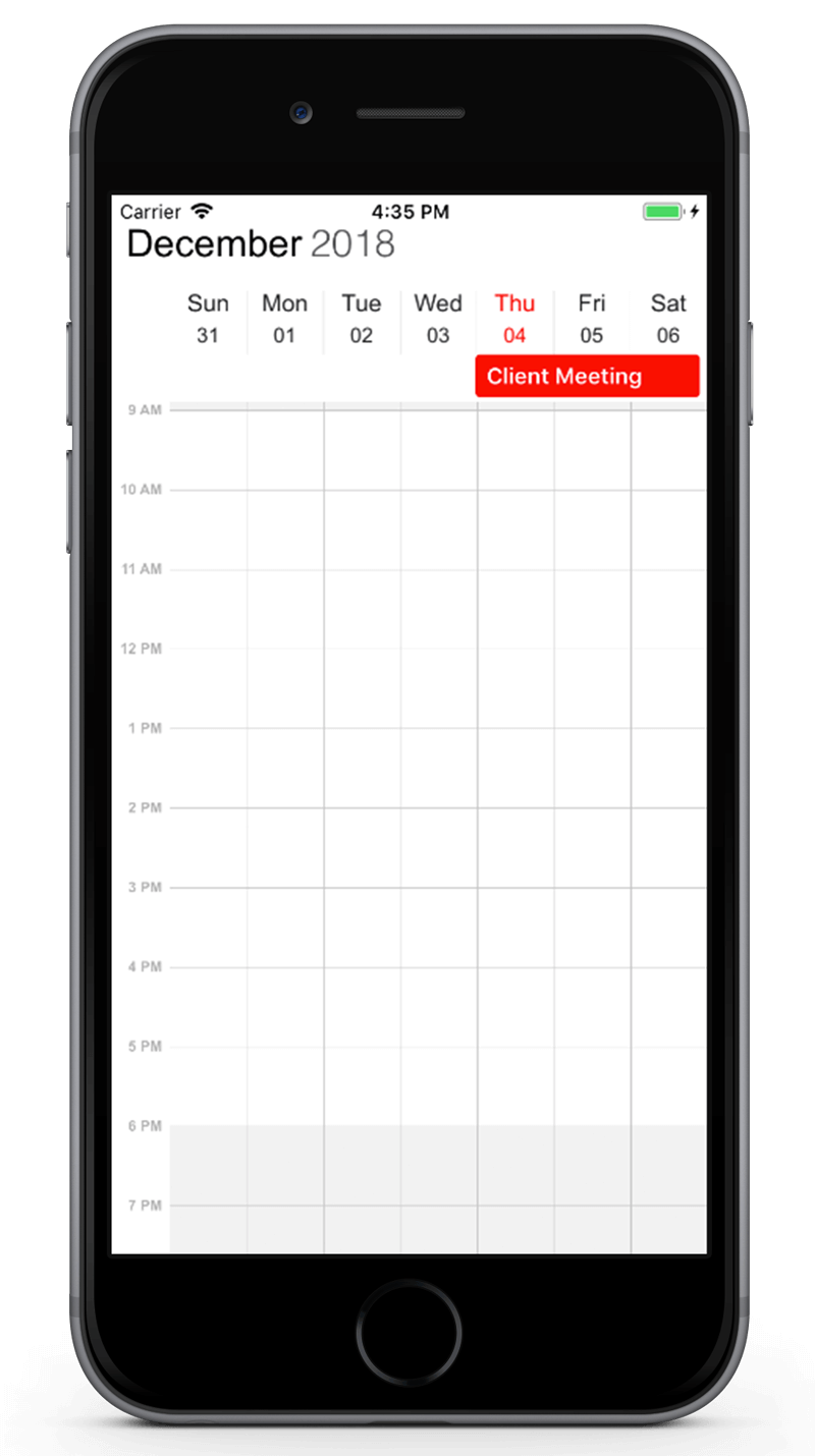 All day appointments in schedule Xamarin iOS