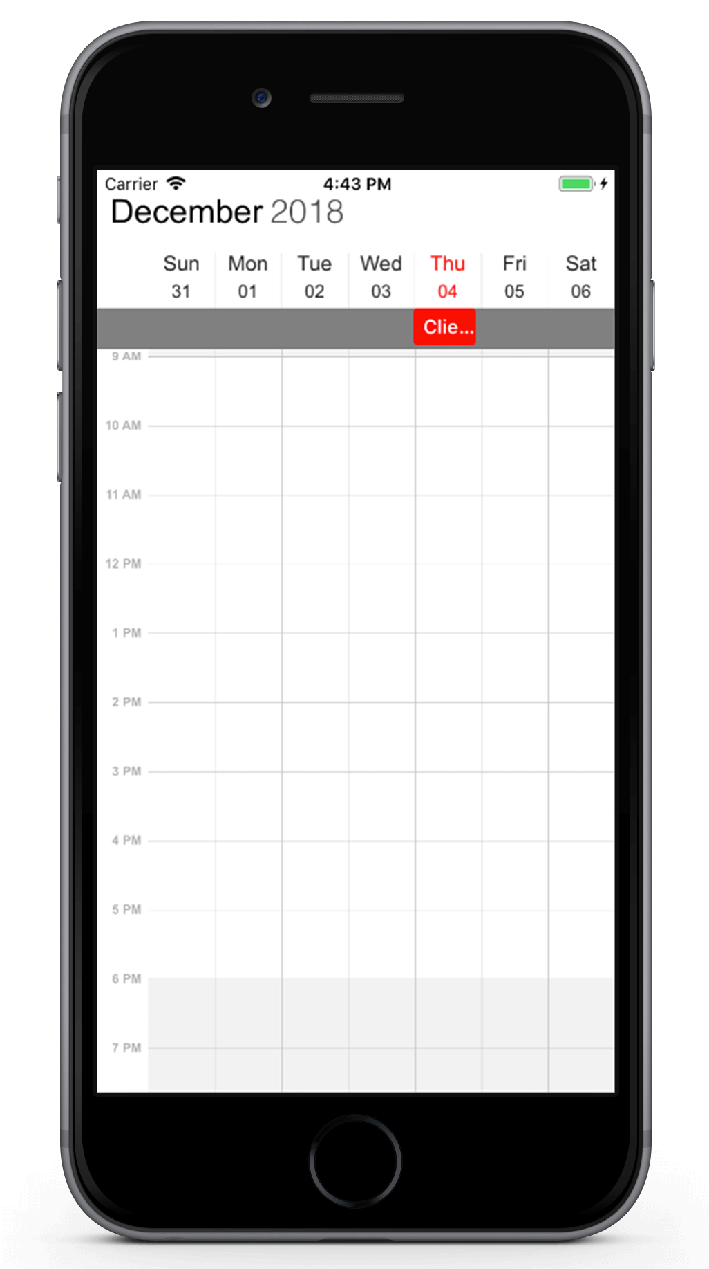 spanning or multiday appointments in schedule Xamarin iOS