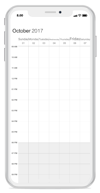 Week view header date format customization for schedule in Xamarin.iOS