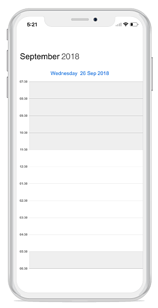 Day view customizing start and end hour for schedule in Xamarin.iOS