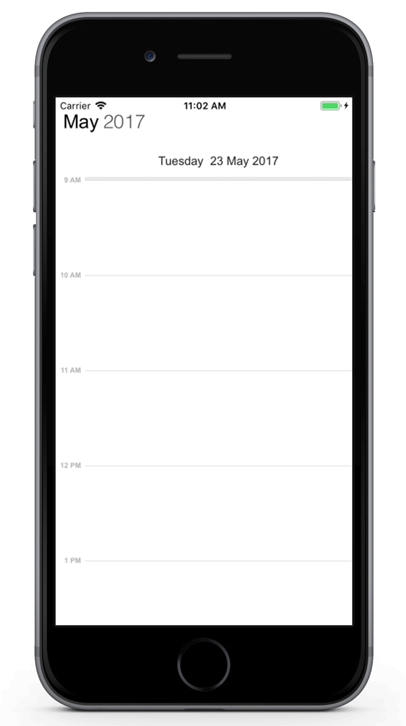 Day view time interval height customization for schedule in Xamarin.iOS