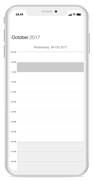 Programmatic selection support for schedule day view in Xamarin.iOS