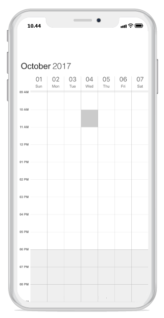 Programmatic selection support for schedule Week view in Xamarin.iOS