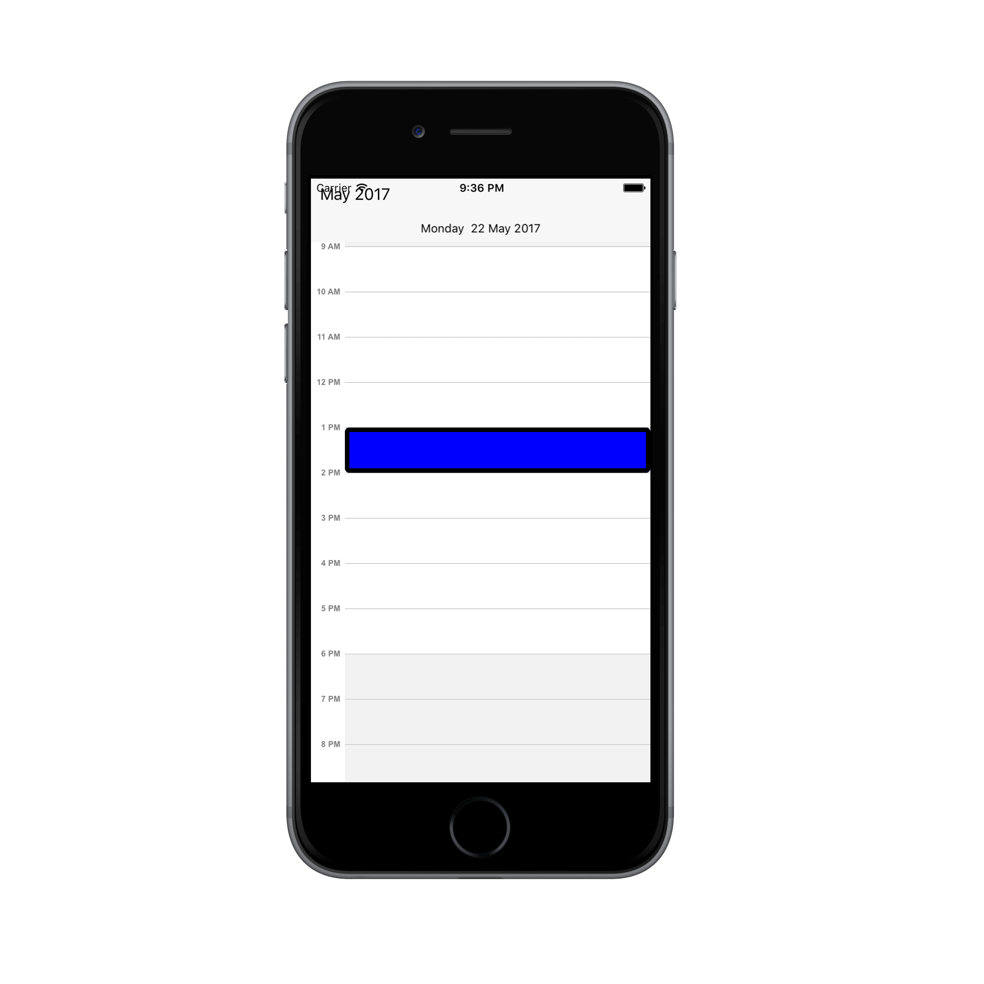 Selection style for schedule day view in Xamarin.iOS