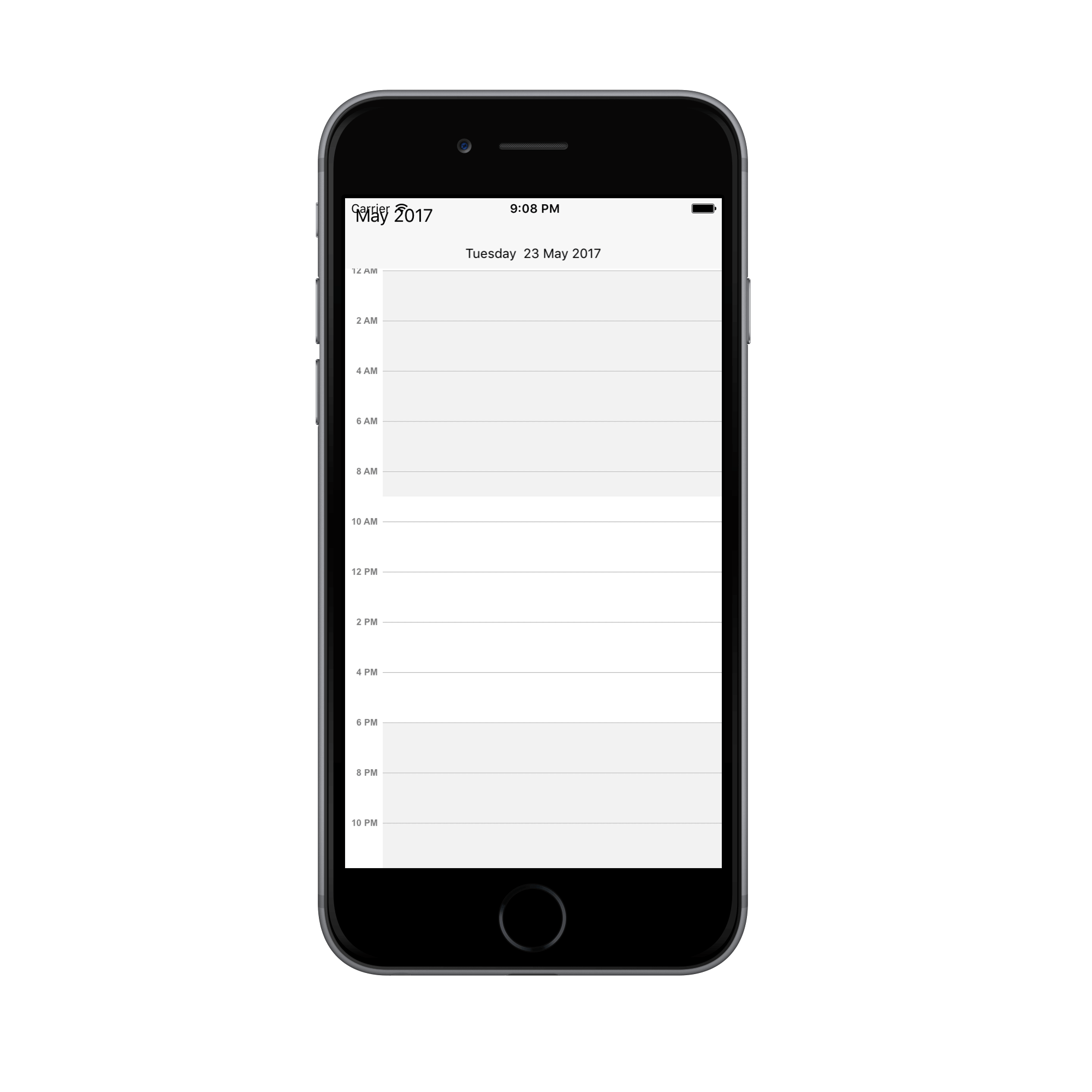 Day view time interval customization for schedule in Xamarin.iOS