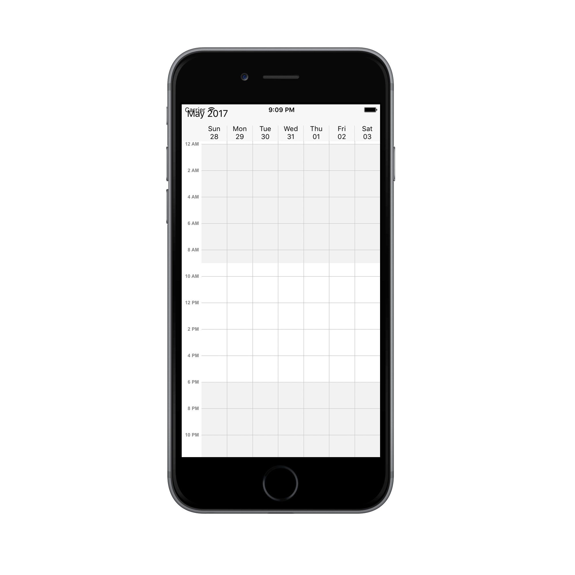 Week view time interval customization for schedule in Xamarin.iOS