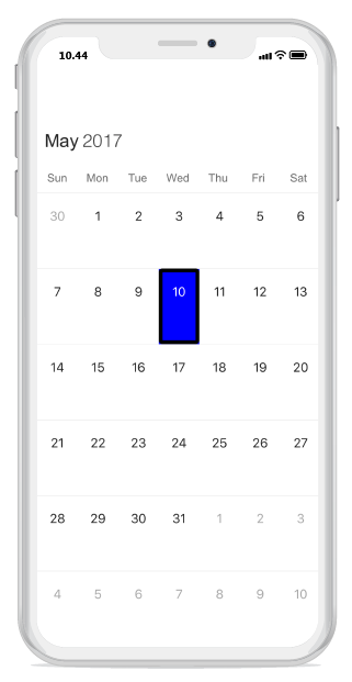 Month selection style customization in schedule xamarin ios