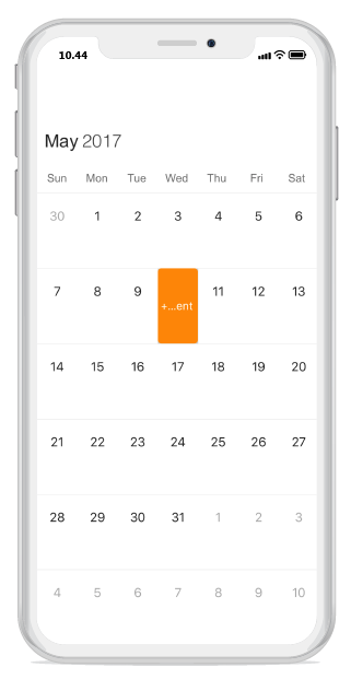 Custom view month selection in schedule xamarin ios