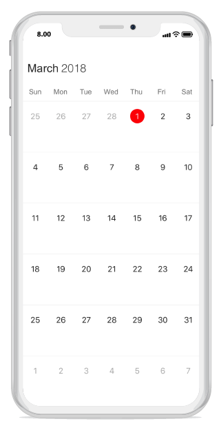 Month today background color customization in schedule xamarin ios