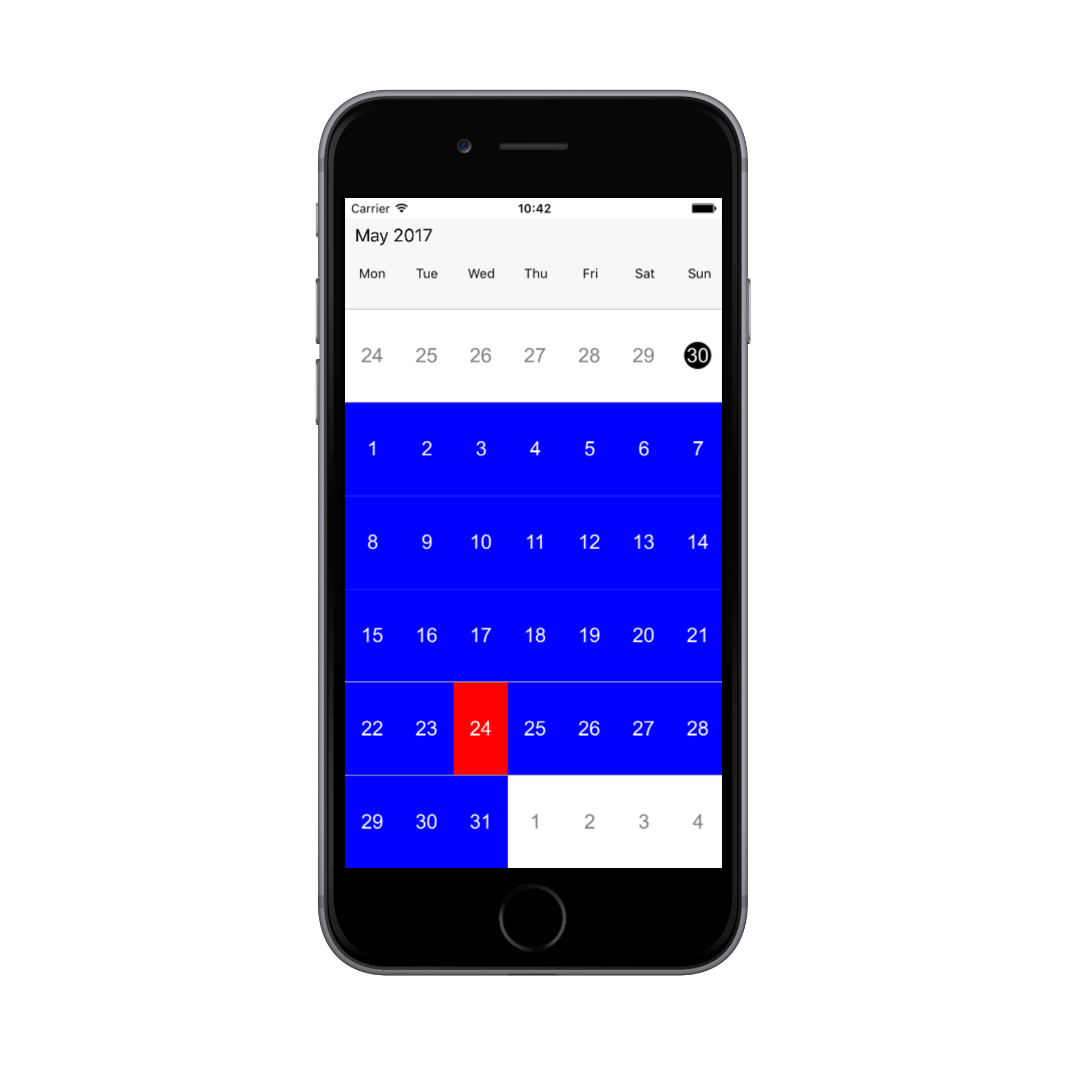 Month cell customization using styling in schedule xamarin ios
