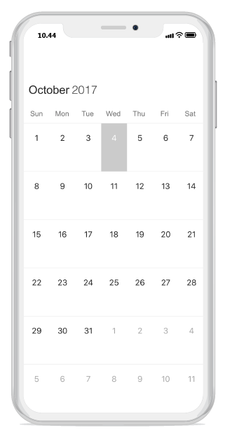 Month programatic selection in schedule xamarin ios